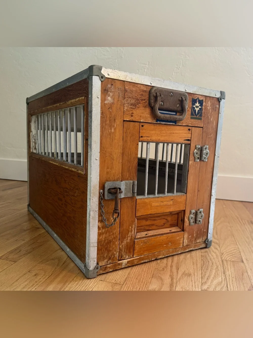 Rare 1960s Kroyer Crates Dog Handlers’ Guild Wooden Travel Kennel